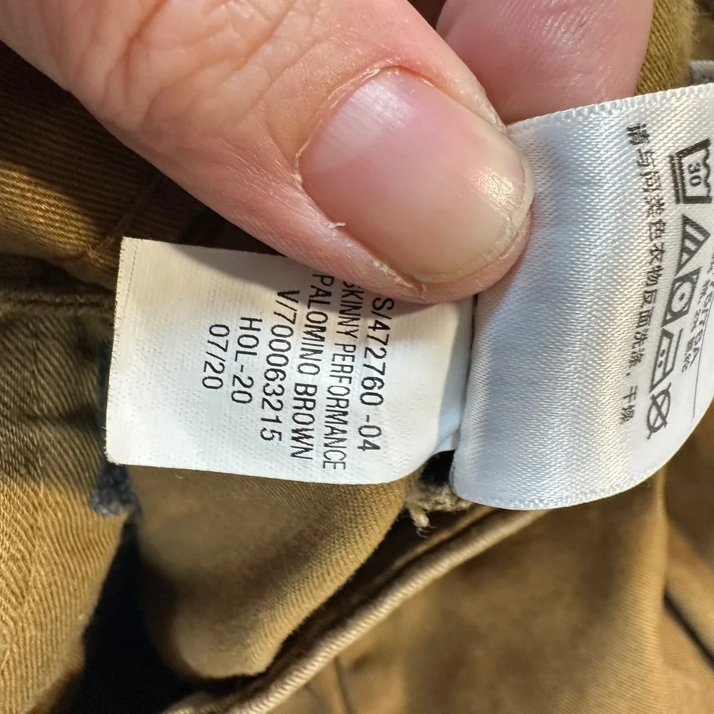 Gap Khakis Skinny Performance‎ Pants Mens 30x32 Palomino Brown Chinos 472760-04